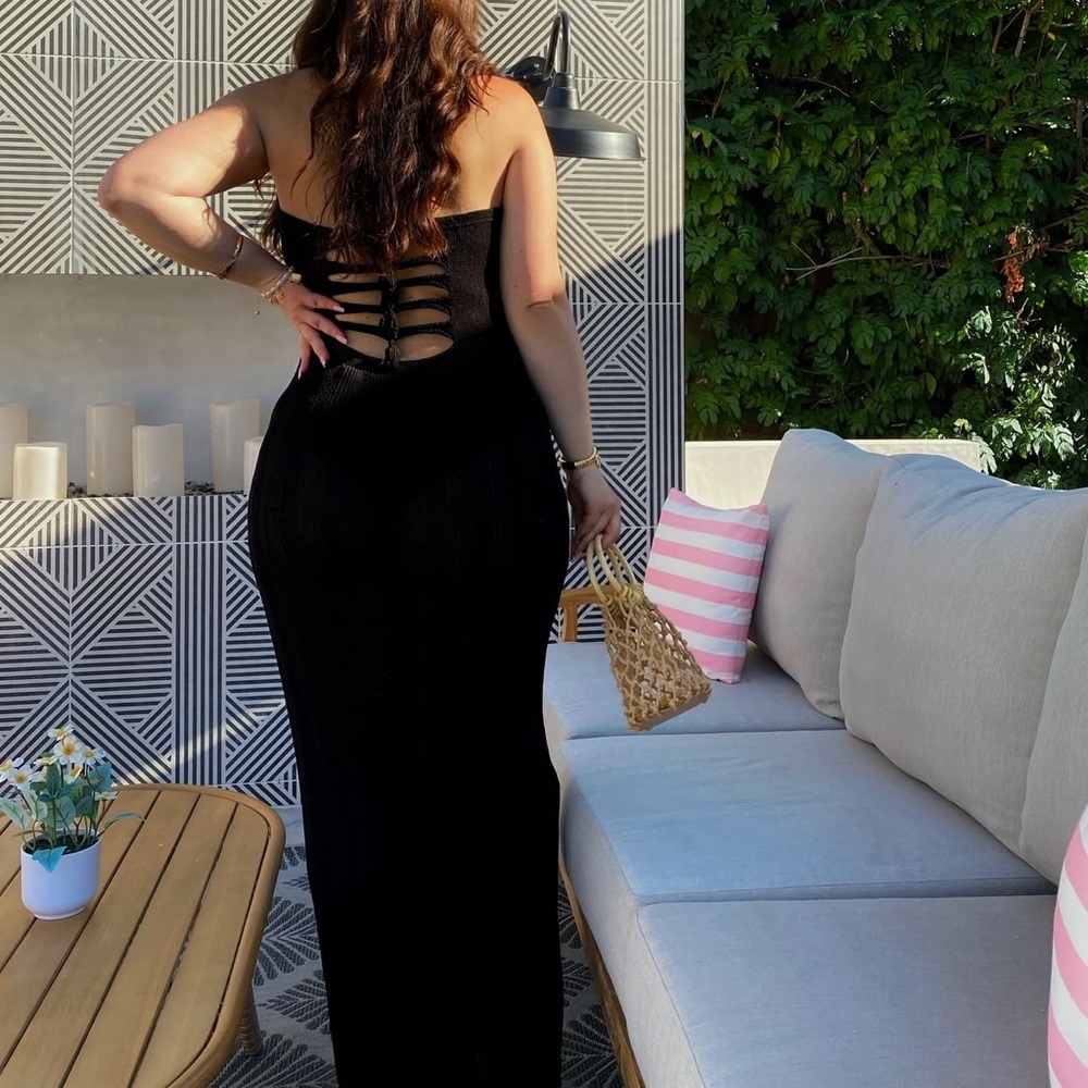 New Black Knit Maxi Dress